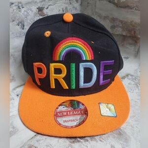 ​New League Pride Rainbow Snapback Hat - Black & Orange
